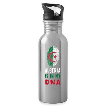Algerien ist in meiner DNA Design / Geschenkidee - Trinkflasche mit integriertem Trinkhalm - Lightsilver - Rechts