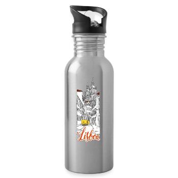 Lisbonne - Gourde avec paille intégrée - argent clair - Droite