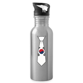 South Korea - Water bottle with straw - silver - Right