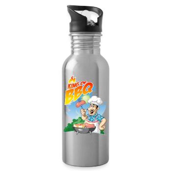king of barbeque - Trinkflasche mit integriertem Trinkhalm - Lightsilver - Rechts