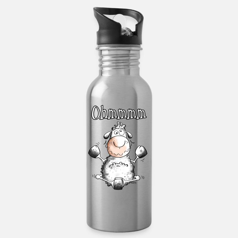 Ohmmmm Mouton - Moutons - Gourde avec paille intégrée - argent clair