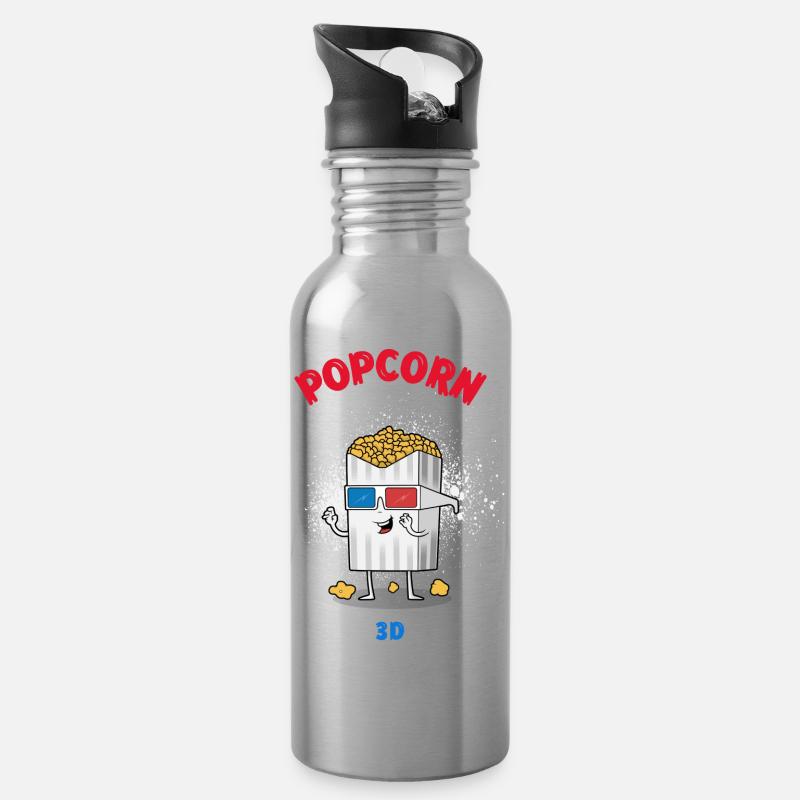 popcorn - Gourde avec paille intégrée - argent clair