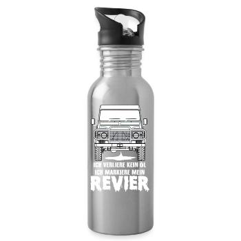 defender lustig funny Geschenk - Trinkflasche mit integriertem Trinkhalm - Lightsilver - Rechts