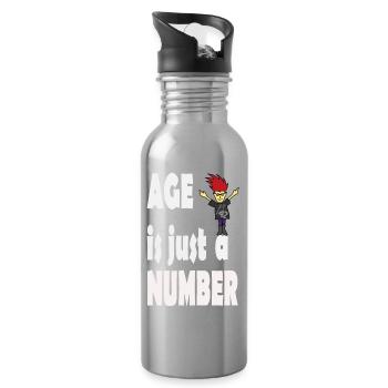 Age is just a number - Water bottle with straw - silver - Right