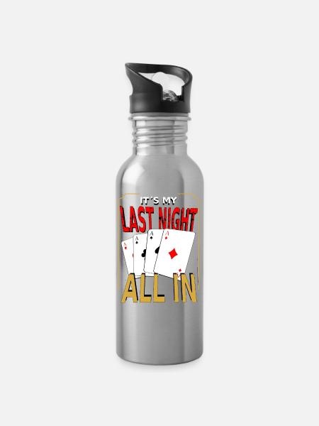 Last Night JGA - Trinkflasche mit integriertem Trinkhalm - Lightsilver