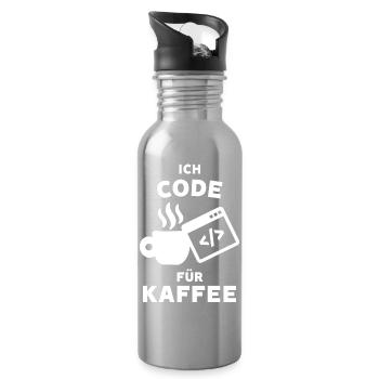 Entwickler Job Geld Verdienen Karriere Statement - Trinkflasche mit integriertem Trinkhalm - Lightsilver - Rechts