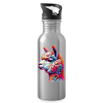 Alpaka - Trinkflasche mit integriertem Trinkhalm - Lightsilver - Rechts
