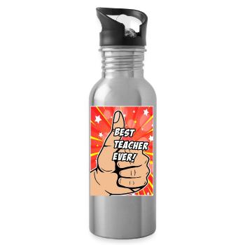 Meilleur professeur de tous les temps - Gourde avec paille intégrée - argent clair - Droite