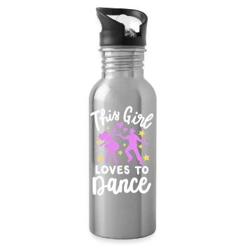 Tanzen Tanzpaar - Trinkflasche mit integriertem Trinkhalm - Lightsilver - Rechts