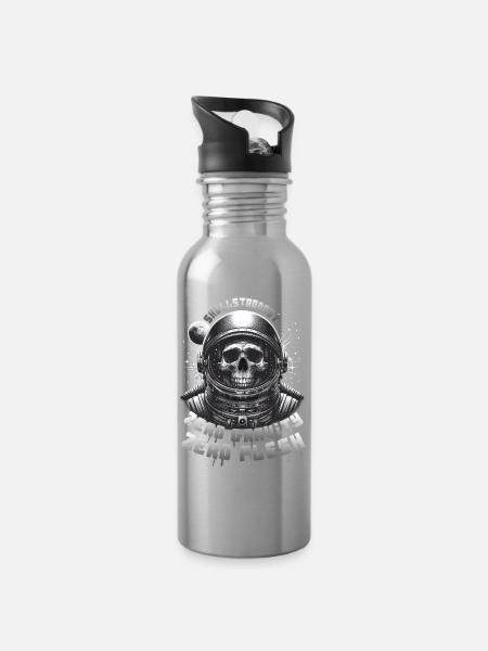 Astronaute Crâne : Skullstronaut, Apesanteur - Gourde avec paille intégrée - argent clair