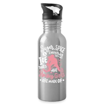 Eishockey Eishockeyspielerin - Trinkflasche mit integriertem Trinkhalm - Lightsilver - Rechts