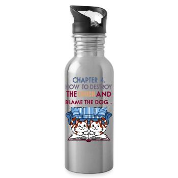 Clever cats - Water bottle with straw - silver - Right