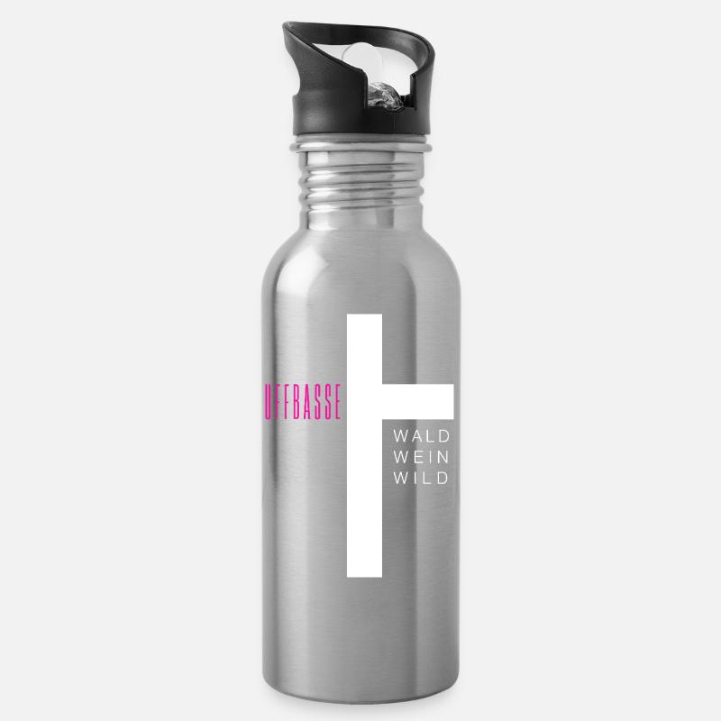 Johannis kreuz - Trinkflasche mit integriertem Trinkhalm - Lightsilver