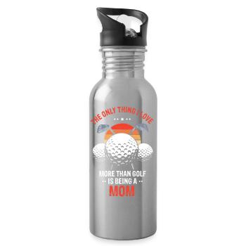 Love Golf but Love Being a Mom More Funny Mom - Water bottle with straw - silver - Right