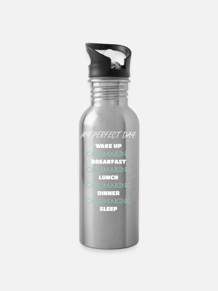 Tägliches Design der Kartenherstellungsroutine - Trinkflasche mit integriertem Trinkhalm - Lightsilver