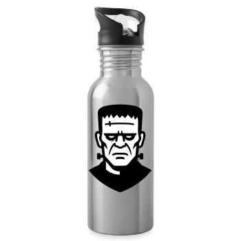 Illustration de monstre d’horreur vintage - Gourde avec paille intégrée - argent clair - Droite
