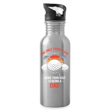 Love Golf But Love Being Dad More Funny Quote - Water bottle with straw - silver - Right