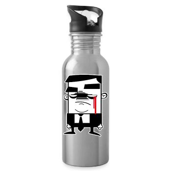 Hombre Grises: Anonym, Freiheit & Protest - Trinkflasche mit integriertem Trinkhalm - Lightsilver - Rechts