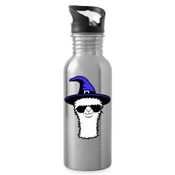Lama Cool Hexenhut Sonnenbrille Halloween Alpaka - Trinkflasche mit integriertem Trinkhalm - Lightsilver - Rechts