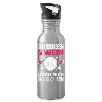 I go archery - Water bottle with straw - silver - Right
