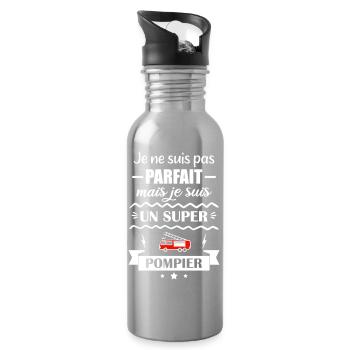 Super Firefighter Fire Hero Feuerwehrauto - Trinkflasche mit integriertem Trinkhalm - Lightsilver - Rechts