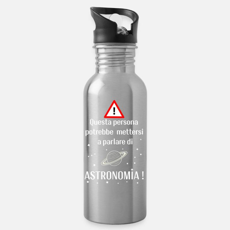 Passionné d’astronomie - Gourde avec paille intégrée - argent clair