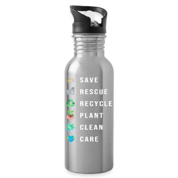 Changement climatique Environnement Protection de l’environnement - Gourde avec paille intégrée - argent clair - Droite