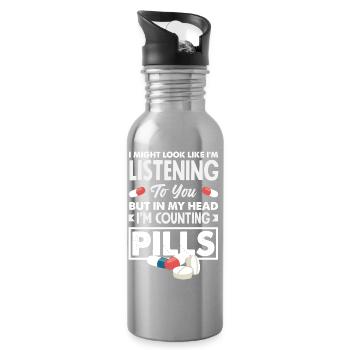 Apotheker Pharmazeutisch-technischer - Trinkflasche mit integriertem Trinkhalm - Lightsilver - Rechts