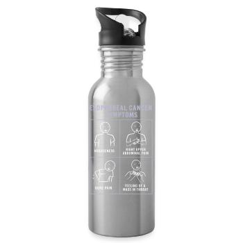 Krebs Speiseröhre Chemo Krebs-Überlebender - Trinkflasche mit integriertem Trinkhalm - Lightsilver - Rechts