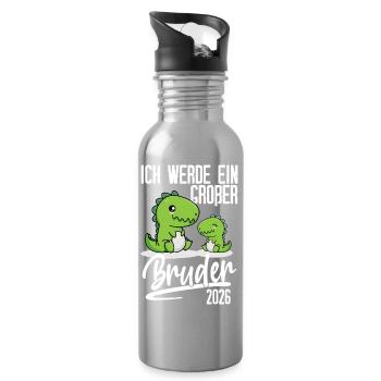 Big Brother 2026 Dino Pregnancy Baby - Water bottle with straw - silver - Right