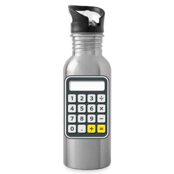 Calculatrice Costume Carnaval Nerd - Gourde avec paille intégrée - argent clair - Droite