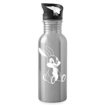 Illustration de Bunny Bunny Drôle de Mignon - Gourde avec paille intégrée - argent clair - Droite