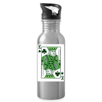 Roi des Irish de Shamrock St Patrick - Gourde avec paille intégrée - argent clair - Droite