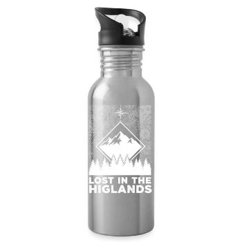 Lost In The Highlands - Water bottle with straw - silver - Right
