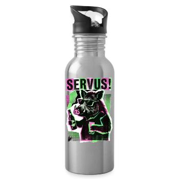 Servus Wild Boar Beer - Water bottle with straw - silver - Right
