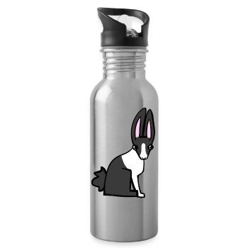 Häschen - Trinkflasche mit integriertem Trinkhalm - Lightsilver - Rechts