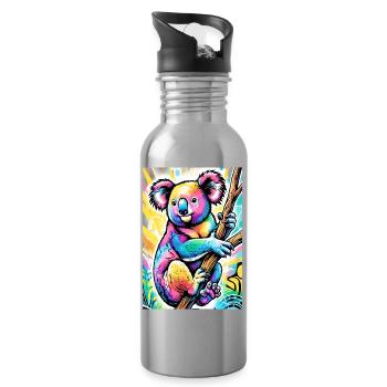 Koala - Trinkflasche mit integriertem Trinkhalm - Lightsilver - Rechts