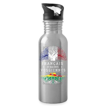 Francais De Racines Vosgiennes T-Shirt Cadeau H... - Gourde avec paille intégrée - argent clair - Droite