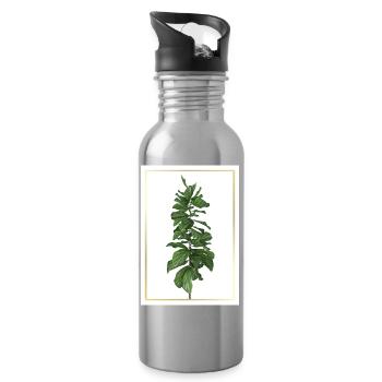 Green plant in gold frame - Water bottle with straw - silver - Right