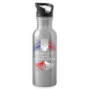 Francais De Racines Vendeennes T-Shirt Cadeau H... - Gourde avec paille intégrée - argent clair - Droite