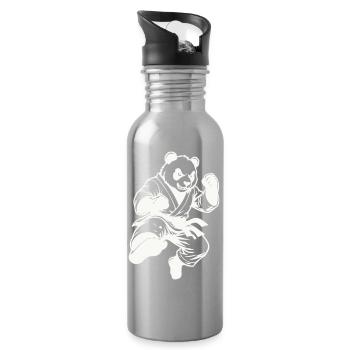 panda_kung_fu- - Trinkflasche mit integriertem Trinkhalm - Lightsilver - Rechts