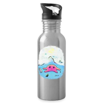War-Squid - Trinkflasche mit integriertem Trinkhalm - Lightsilver - Rechts