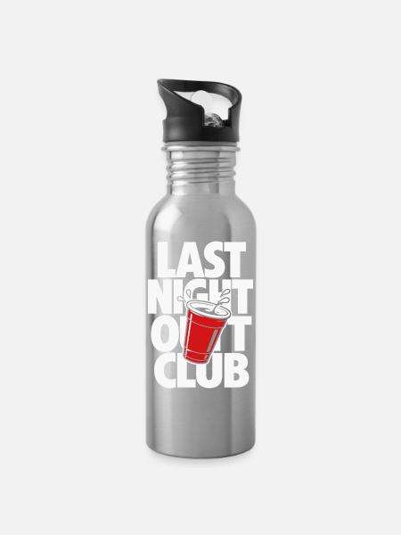 Last Night Out Party Cup Design - Trinkflasche mit integriertem Trinkhalm - Lightsilver