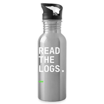Read The Logs – Sysadmin IT Terminal Design - Trinkflasche mit integriertem Trinkhalm - Lightsilver - Rechts