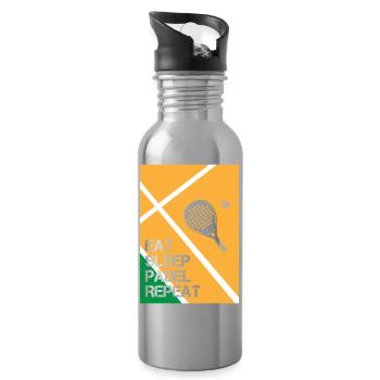 Eat_Sleep_Padel_Repeat - Trinkflasche mit integriertem Trinkhalm - Lightsilver - Rechts