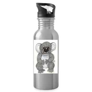 Koala - Gourde avec paille intégrée - argent clair - Droite