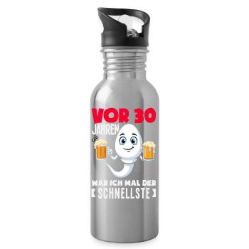 Vor 30 Jahren Der Schnellste - Trinkflasche mit integriertem Trinkhalm - Lightsilver - Rechts
