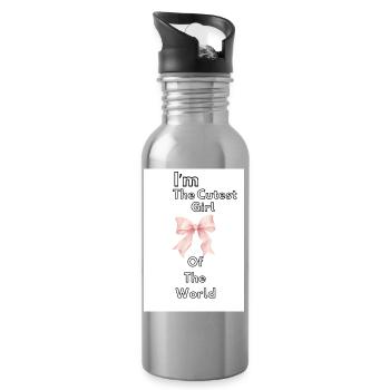 La Fille la Plus Douce du Monde - Gourde avec paille intégrée - argent clair - Droite