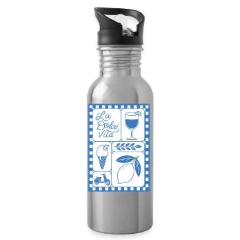 Dolce Vita - Trinkflasche mit integriertem Trinkhalm - Lightsilver - Rechts