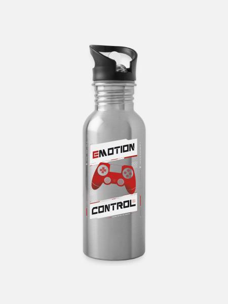 eMOTION CONTROL - Trinkflasche mit integriertem Trinkhalm - Lightsilver